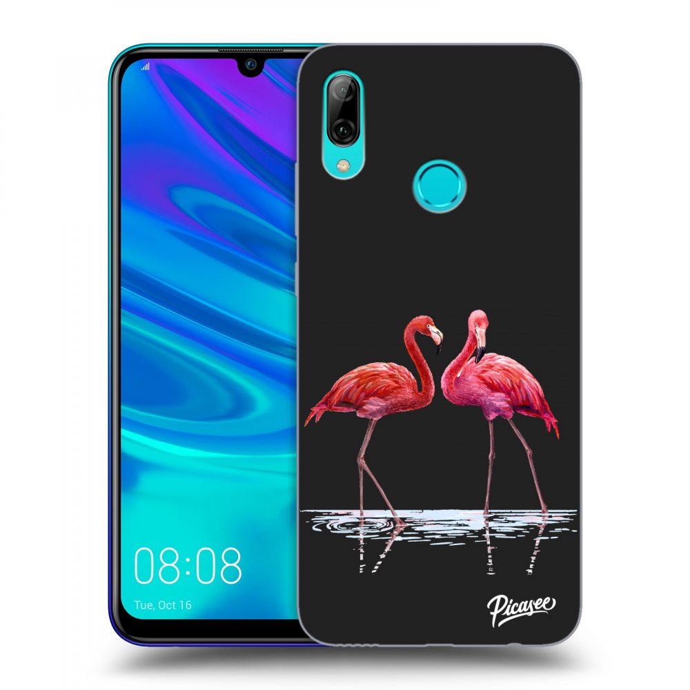 Picasee silikonový černý obal pro Huawei P Smart 2019 - Flamingos couple