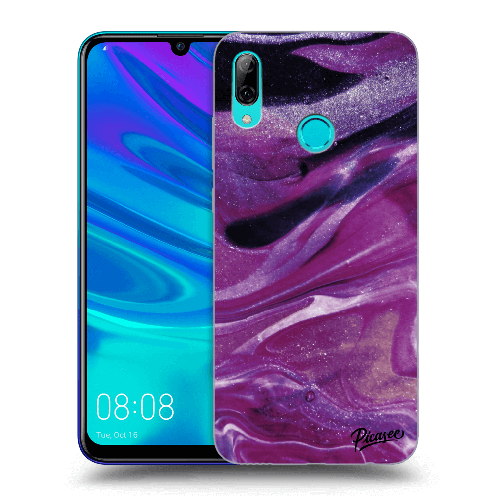 Picasee silikonový průhledný obal pro Huawei P Smart 2019 - Purple glitter