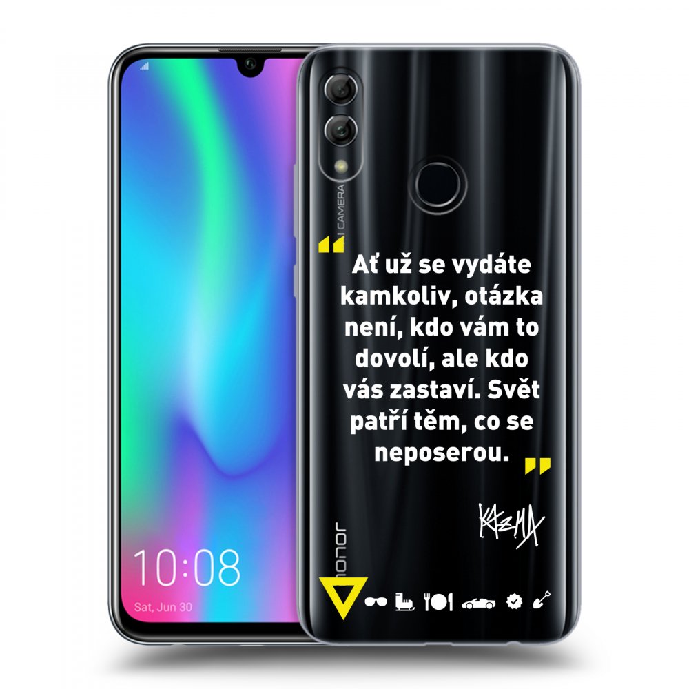 Picasee silikonový průhledný obal pro Honor 10 Lite - Kazma - SVĚT PATŘÍ TĚM, CO SE NEPOSEROU