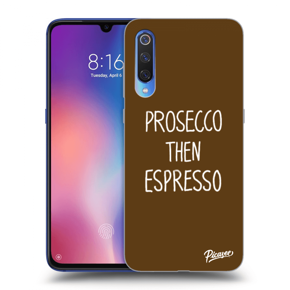 Picasee silikonový černý obal pro Xiaomi Mi 9 - Prosecco then espresso