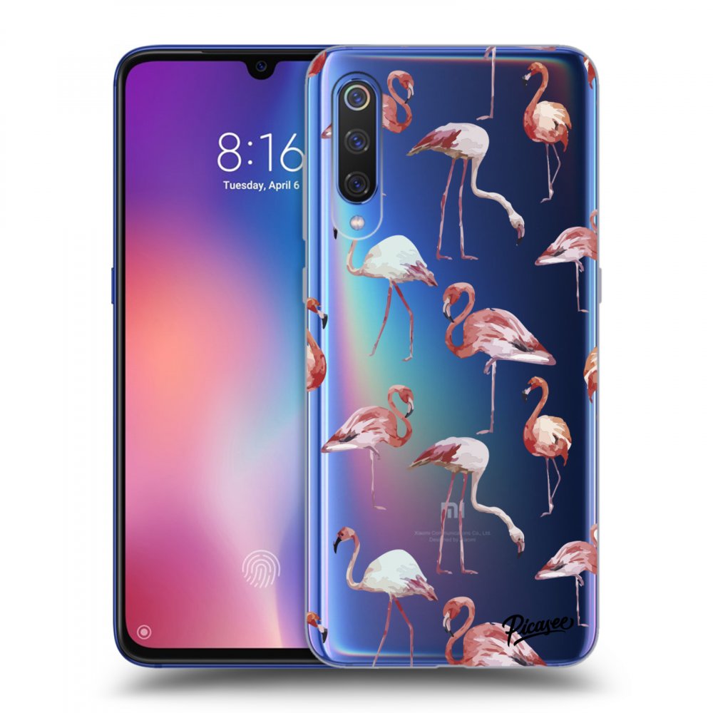 Picasee silikonový průhledný obal pro Xiaomi Mi 9 - Flamingos