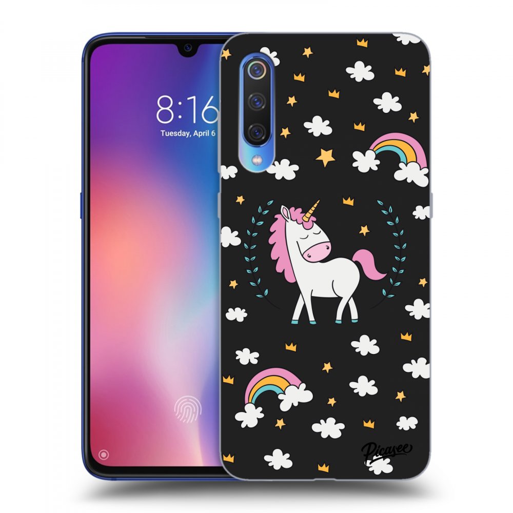 Picasee silikonový černý obal pro Xiaomi Mi 9 - Unicorn star heaven