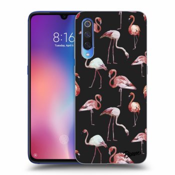 Picasee silikonový černý obal pro Xiaomi Mi 9 - Flamingos