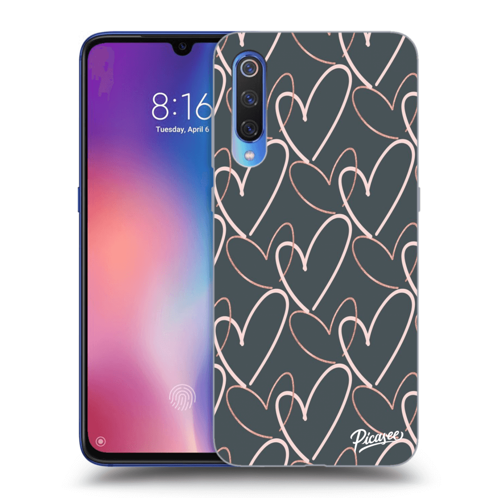 Picasee silikonový černý obal pro Xiaomi Mi 9 - Lots of love