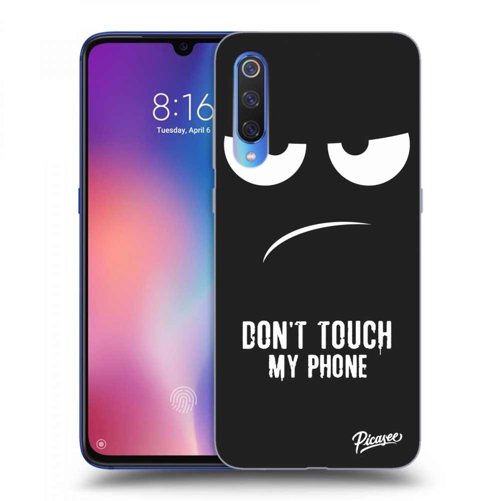 Picasee silikonový černý obal pro Xiaomi Mi 9 - Don't Touch My Phone