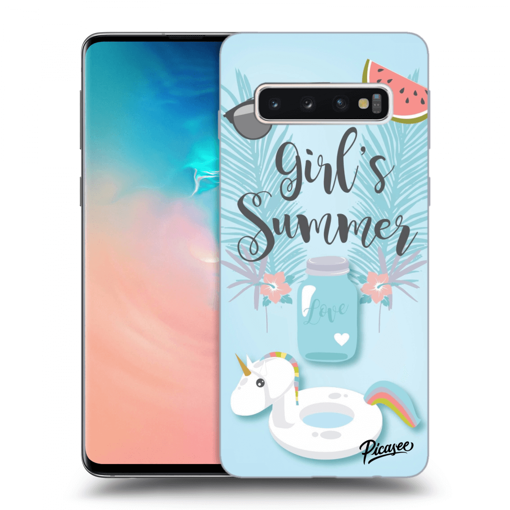 Picasee silikonový průhledný obal pro Samsung Galaxy S10 G973 - Girls Summer