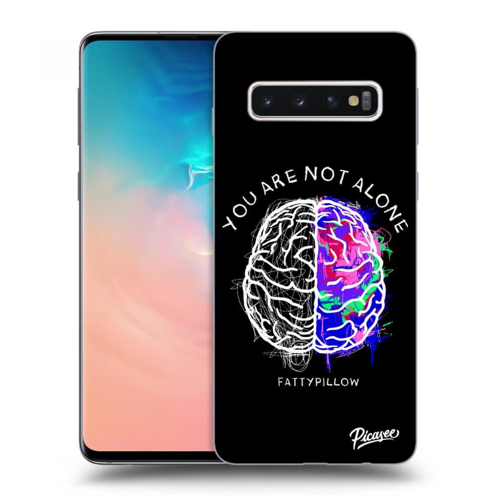 Picasee silikonový černý obal pro Samsung Galaxy S10 G973 - Brain - White