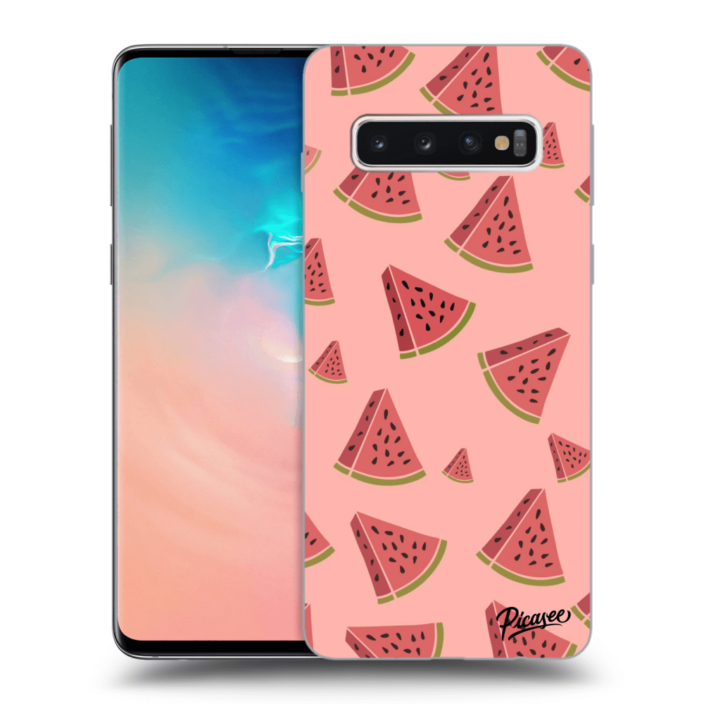 Picasee silikonový černý obal pro Samsung Galaxy S10 G973 - Watermelon