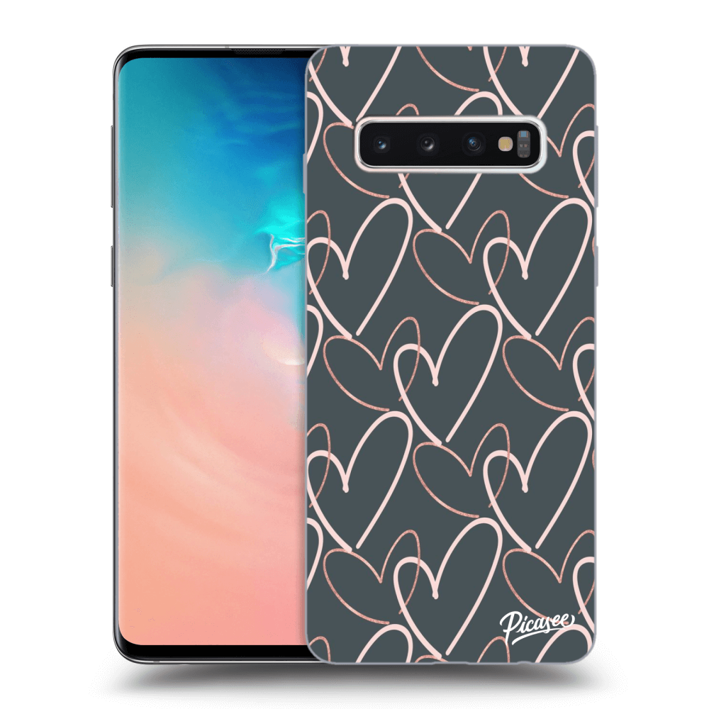 Picasee silikonový průhledný obal pro Samsung Galaxy S10 G973 - Lots of love