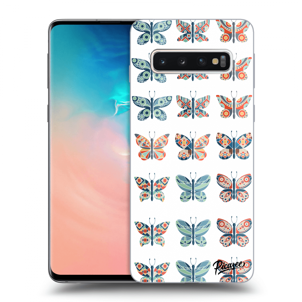 Picasee silikonový průhledný obal pro Samsung Galaxy S10 G973 - Butterflies