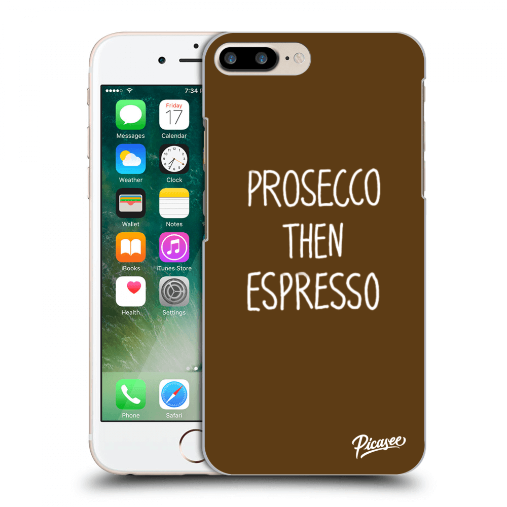 Picasee silikonový černý obal pro Apple iPhone 8 Plus - Prosecco then espresso