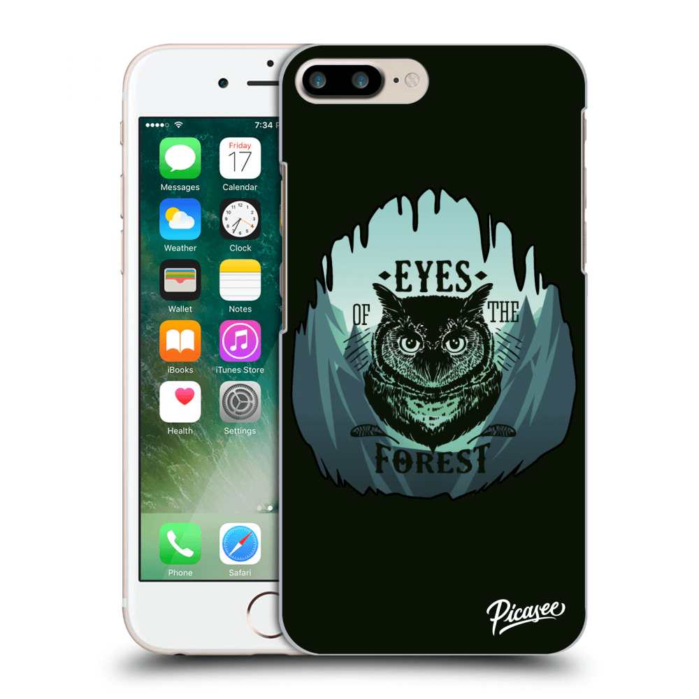 Picasee silikonový průhledný obal pro Apple iPhone 8 Plus - Forest owl