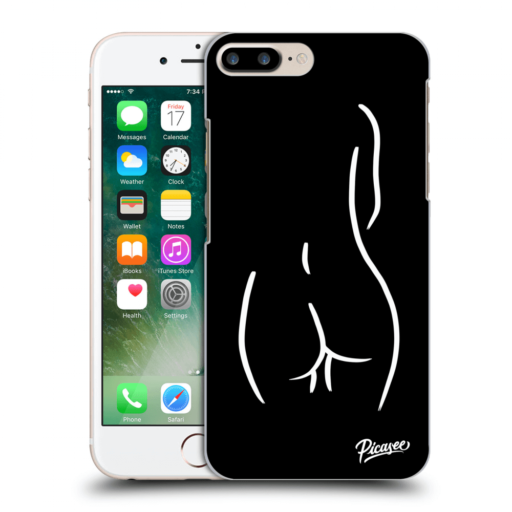 Picasee silikonový černý obal pro Apple iPhone 8 Plus - Svlečená Bílá