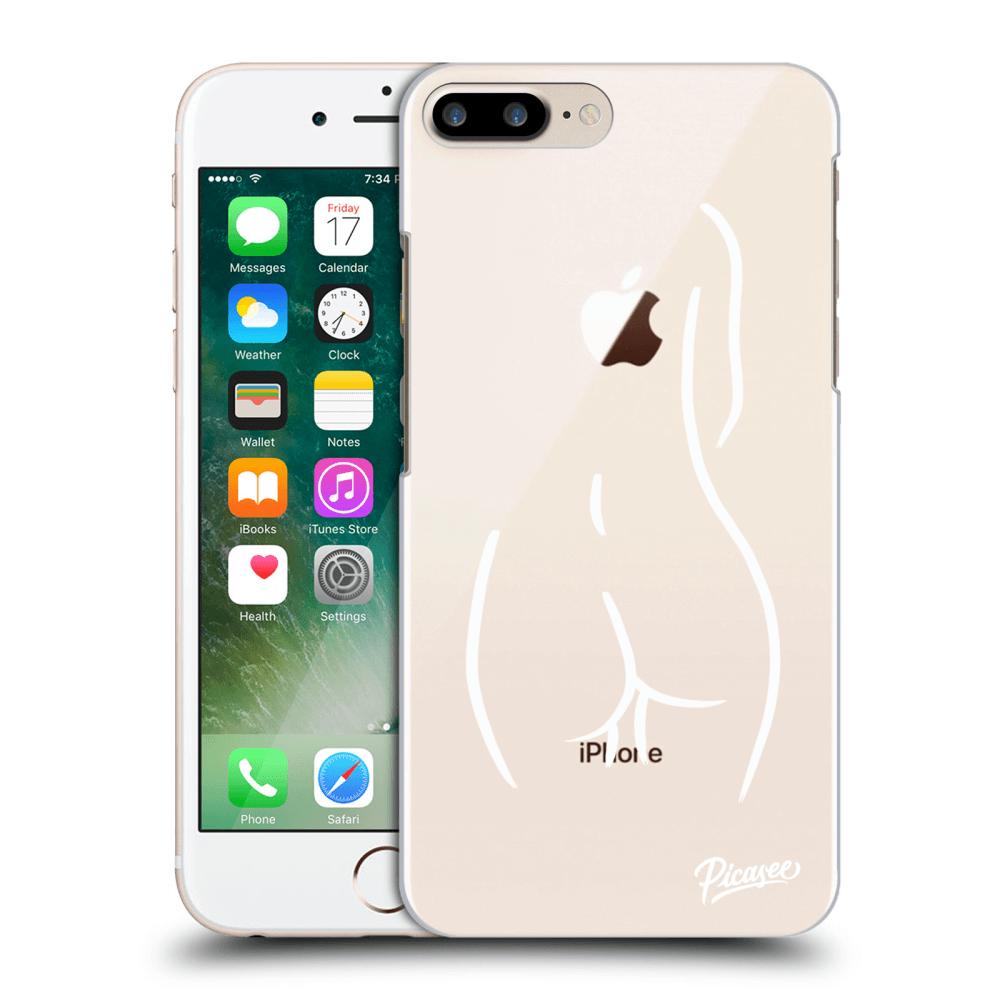 Picasee silikonový průhledný obal pro Apple iPhone 8 Plus - Svlečená Bílá