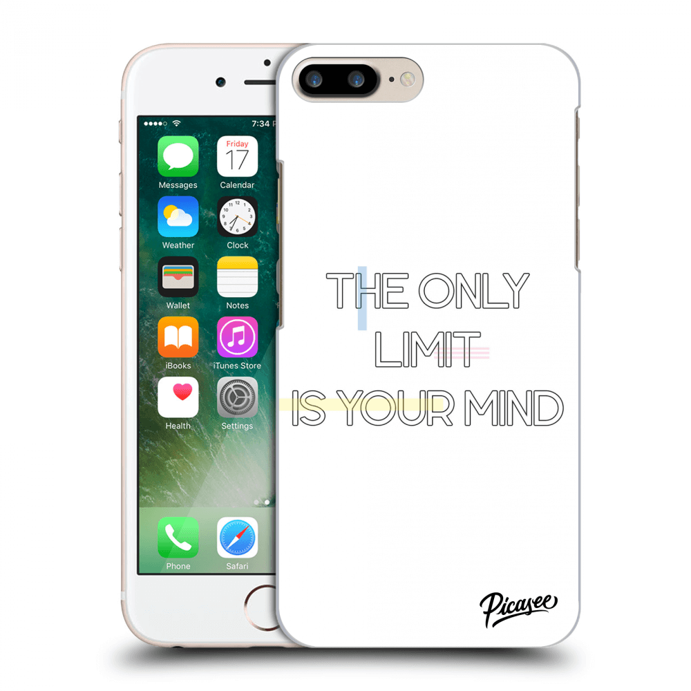 Picasee silikonový černý obal pro Apple iPhone 8 Plus - The only limit is your mind