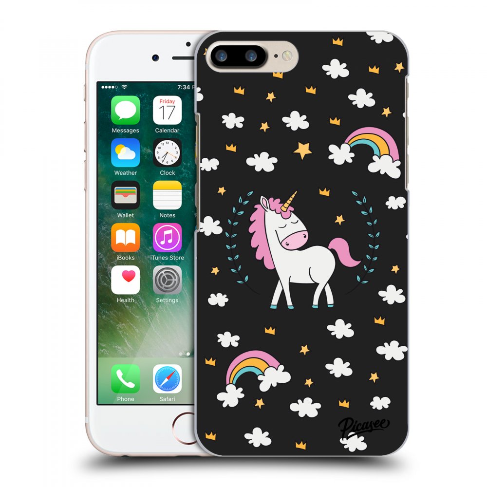 Picasee silikonový černý obal pro Apple iPhone 8 Plus - Unicorn star heaven