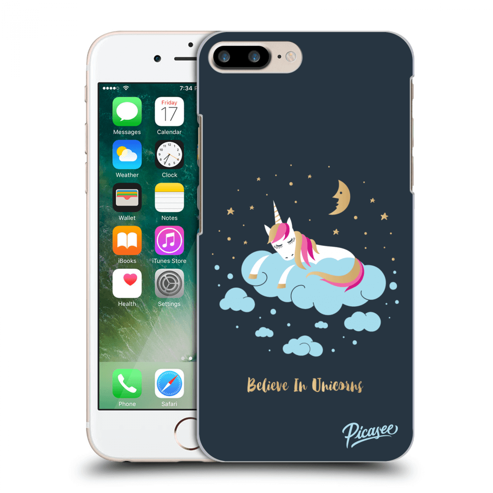 Picasee silikonový průhledný obal pro Apple iPhone 8 Plus - Believe In Unicorns