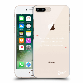 Picasee silikonový průhledný obal pro Apple iPhone 8 Plus - Správná láska Bílá