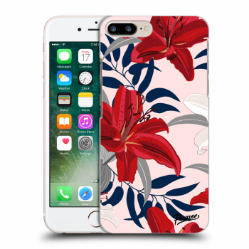 Picasee silikonový průhledný obal pro Apple iPhone 8 Plus - Red Lily