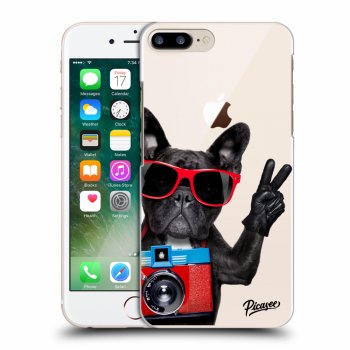 Picasee silikonový průhledný obal pro Apple iPhone 8 Plus - French Bulldog