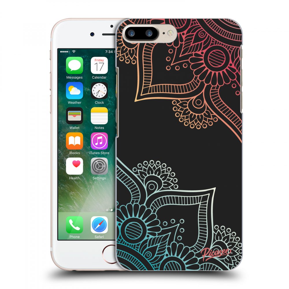 Picasee silikonový černý obal pro Apple iPhone 8 Plus - Flowers pattern