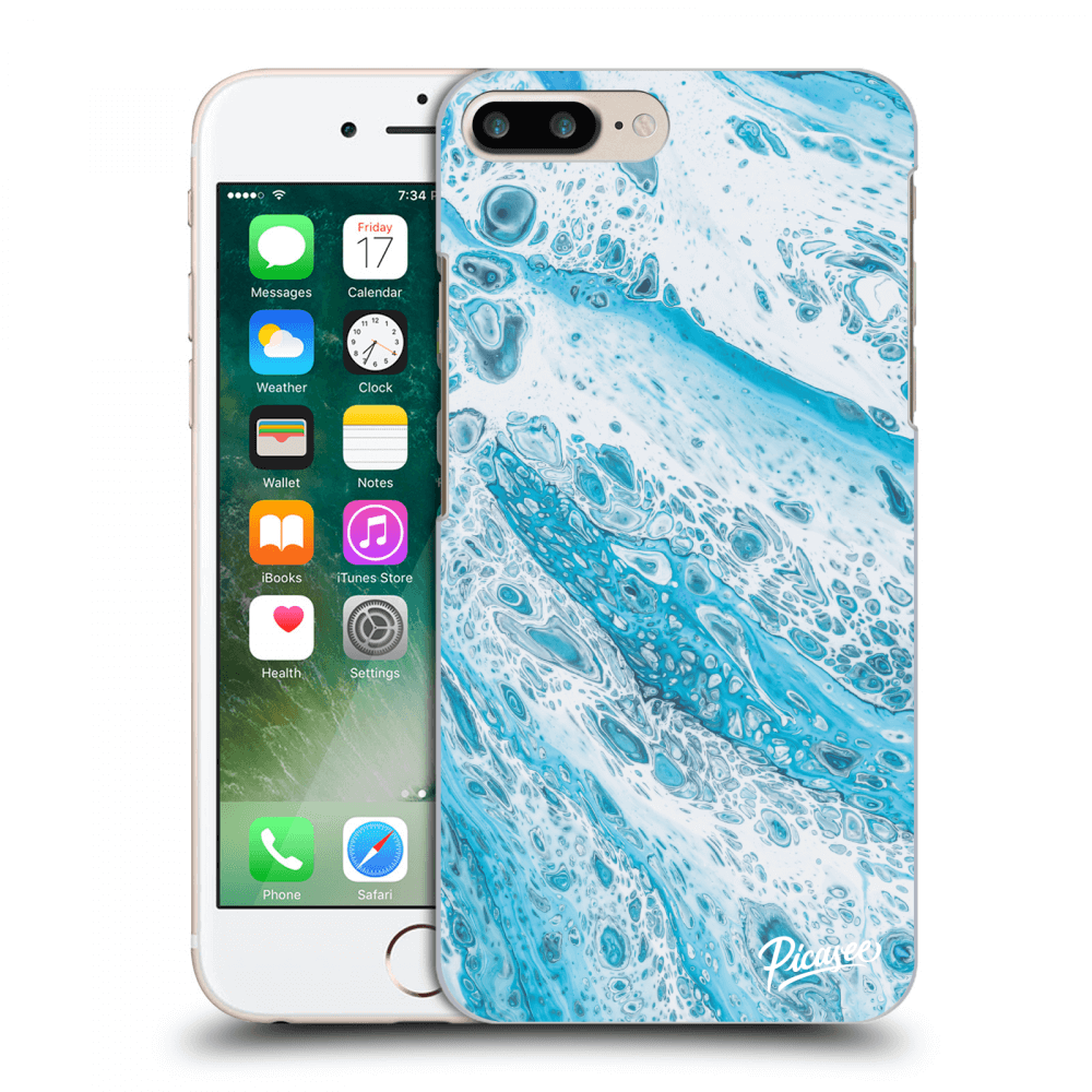 Picasee silikonový průhledný obal pro Apple iPhone 8 Plus - Blue liquid