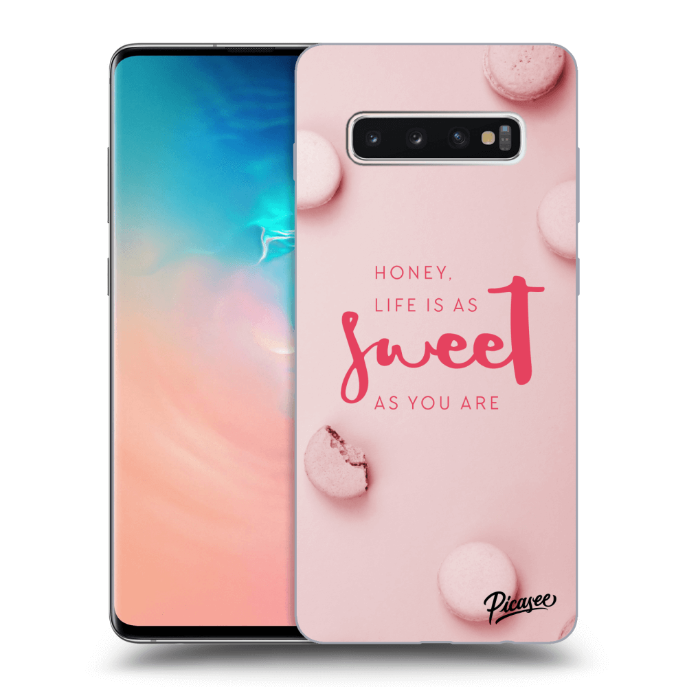 Picasee silikonový průhledný obal pro Samsung Galaxy S10 Plus G975 - Life is as sweet as you are