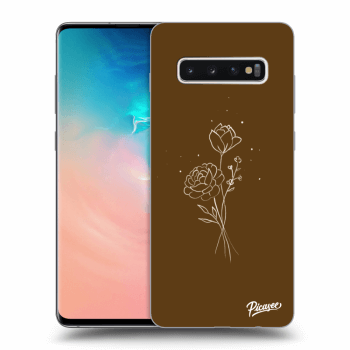 Obal pro Samsung Galaxy S10 Plus G975 - Brown flowers