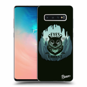 Picasee silikonový černý obal pro Samsung Galaxy S10 Plus G975 - Forest owl