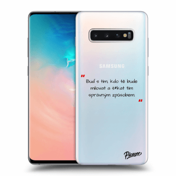 Picasee silikonový průhledný obal pro Samsung Galaxy S10 Plus G975 - Správná láska