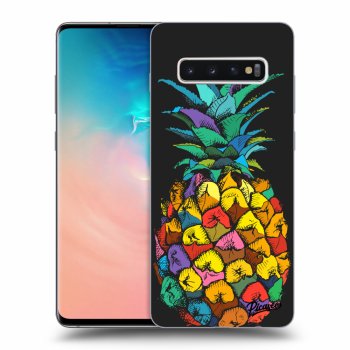 Picasee silikonový černý obal pro Samsung Galaxy S10 Plus G975 - Pineapple