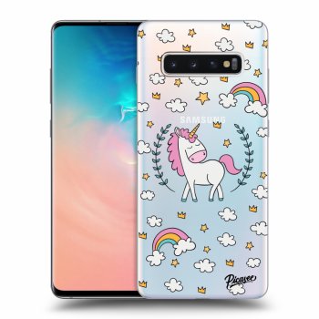 Picasee silikonový průhledný obal pro Samsung Galaxy S10 Plus G975 - Unicorn star heaven