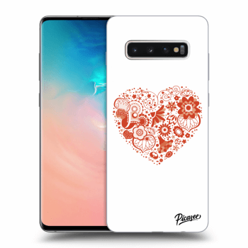 Picasee silikonový průhledný obal pro Samsung Galaxy S10 Plus G975 - Big heart