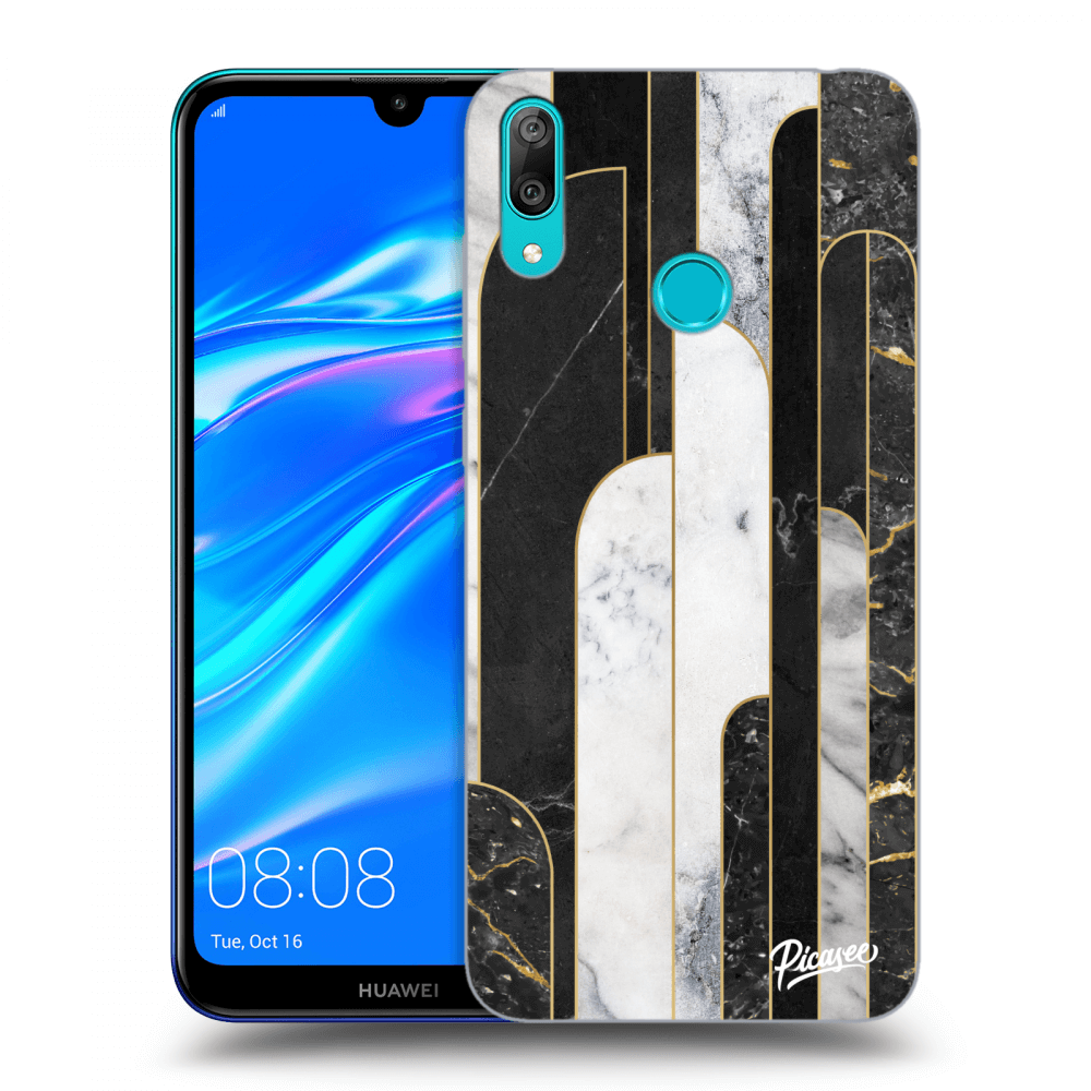 Picasee ULTIMATE CASE pro Huawei Y7 2019 - Black & White tile