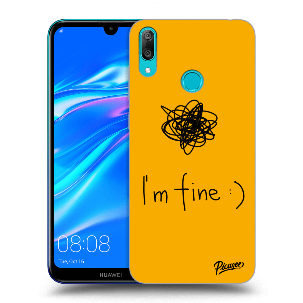 Picasee silikonový průhledný obal pro Huawei Y7 2019 - I am fine