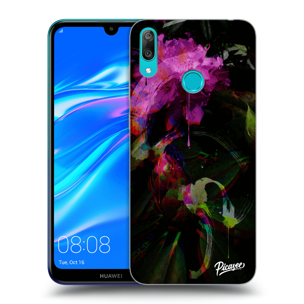 Picasee silikonový černý obal pro Huawei Y7 2019 - Peony Color