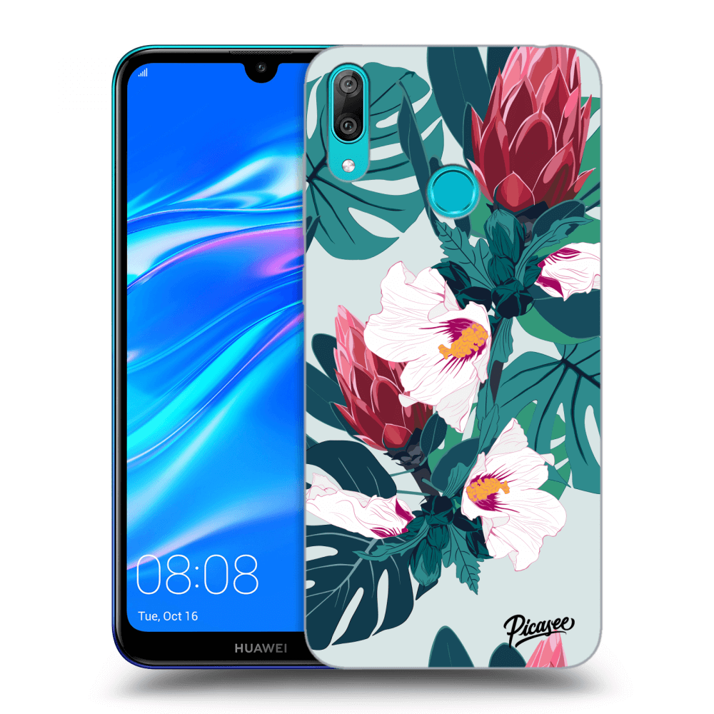 Picasee silikonový černý obal pro Huawei Y7 2019 - Rhododendron