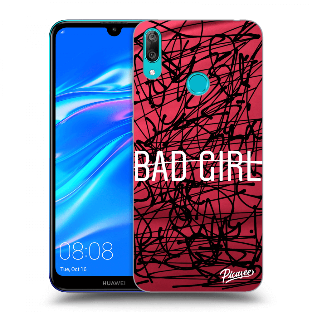 Picasee silikonový průhledný obal pro Huawei Y7 2019 - Bad girl