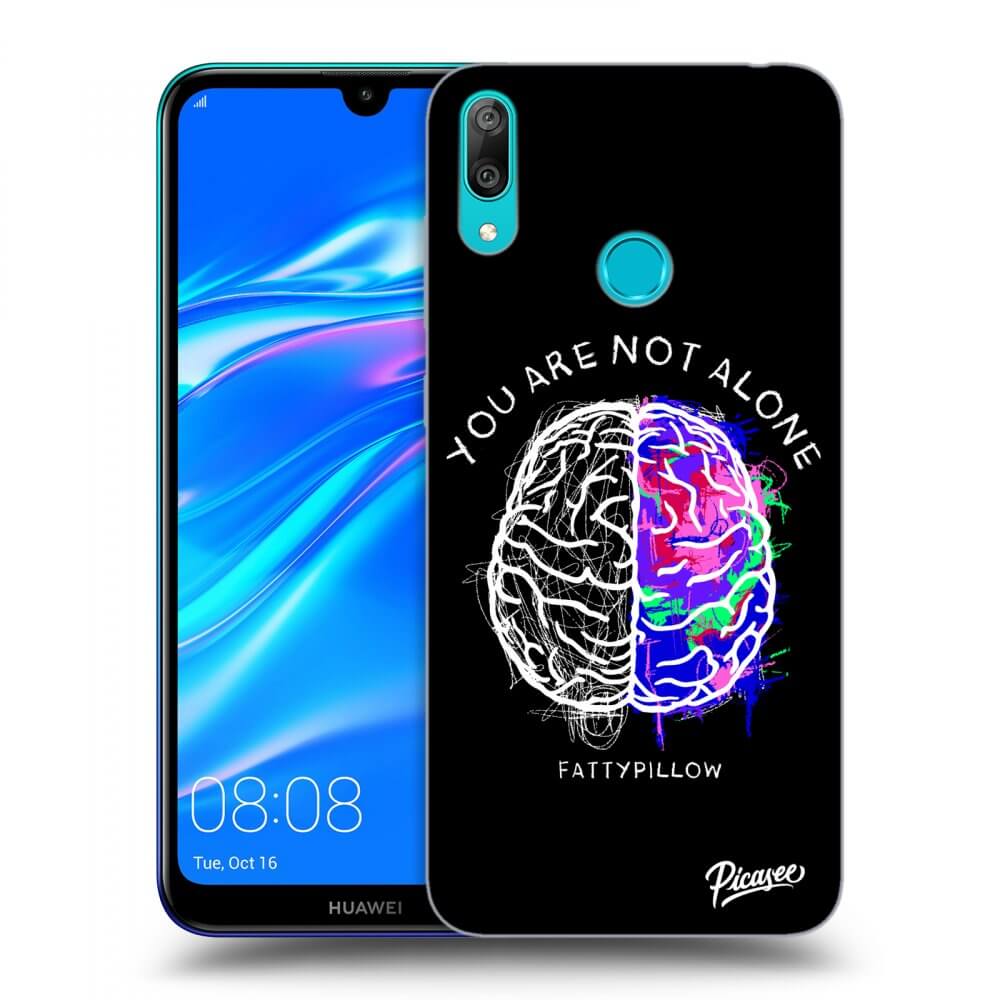 Picasee silikonový černý obal pro Huawei Y7 2019 - Brain - White