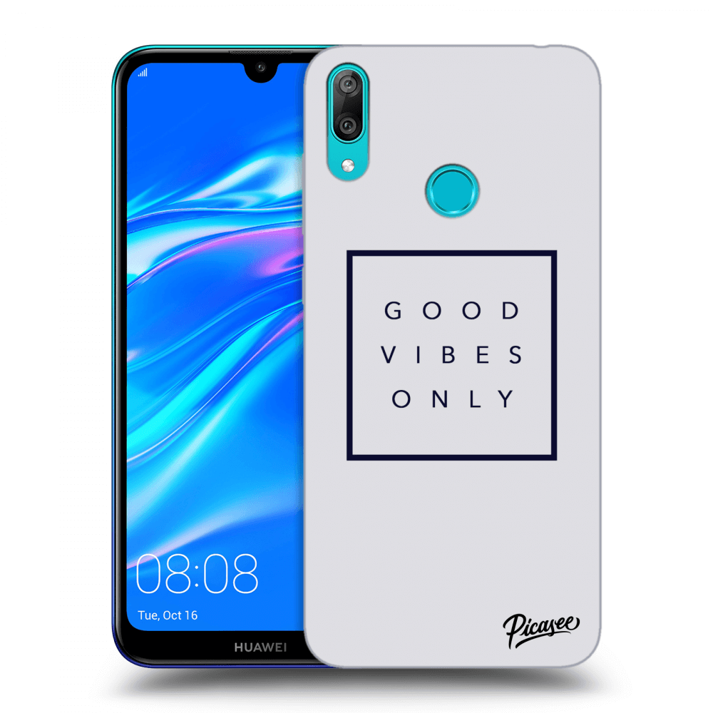 Picasee silikonový průhledný obal pro Huawei Y7 2019 - Good vibes only