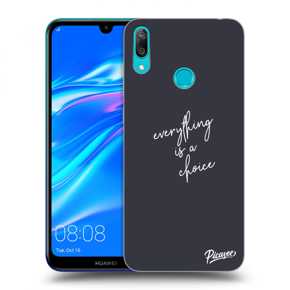 Picasee silikonový černý obal pro Huawei Y7 2019 - Everything is a choice