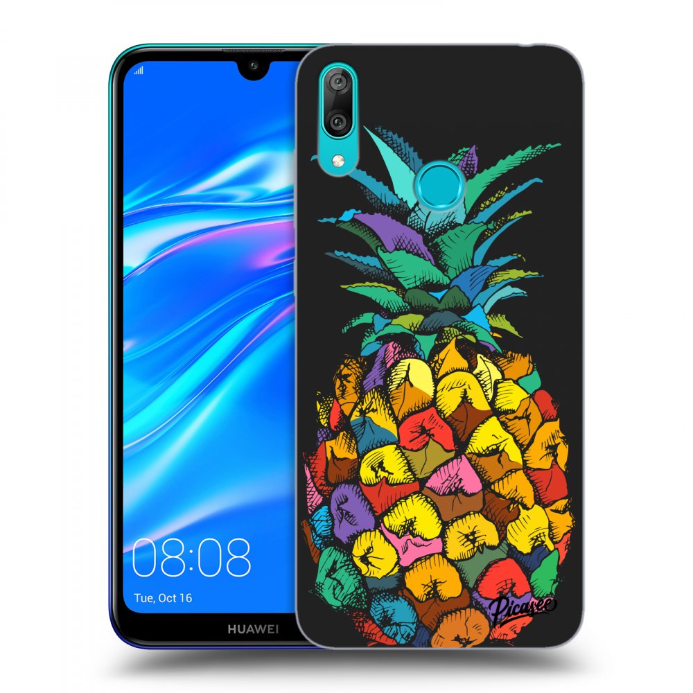 Picasee silikonový černý obal pro Huawei Y7 2019 - Pineapple