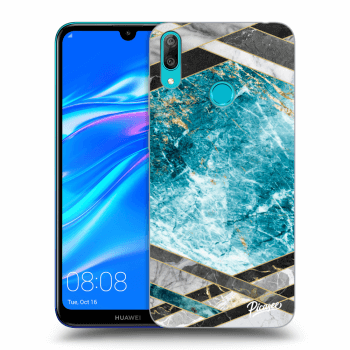 Obal pro Huawei Y7 2019 - Blue geometry