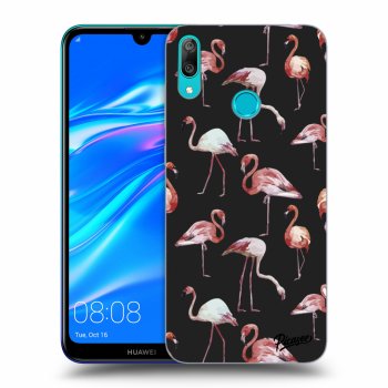 Picasee silikonový černý obal pro Huawei Y7 2019 - Flamingos