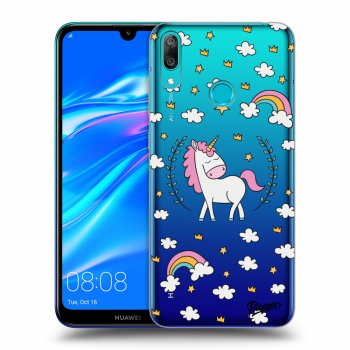 Picasee silikonový průhledný obal pro Huawei Y7 2019 - Unicorn star heaven