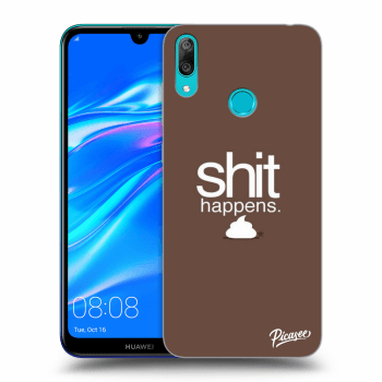 Picasee silikonový průhledný obal pro Huawei Y7 2019 - Shit happens