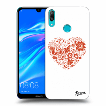 Picasee silikonový černý obal pro Huawei Y7 2019 - Big heart