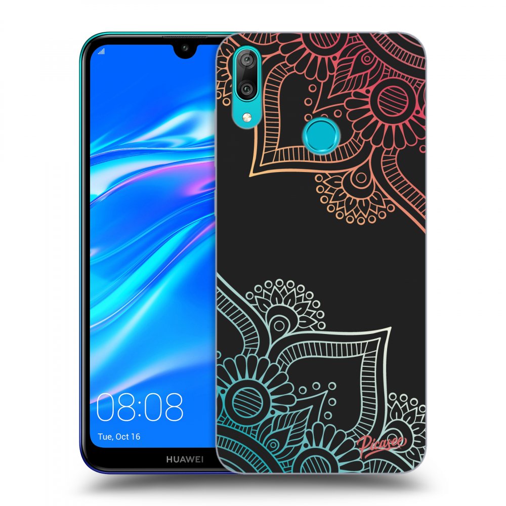 Picasee silikonový černý obal pro Huawei Y7 2019 - Flowers pattern