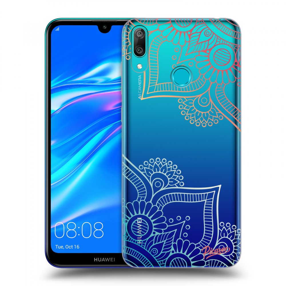 Picasee silikonový průhledný obal pro Huawei Y7 2019 - Flowers pattern