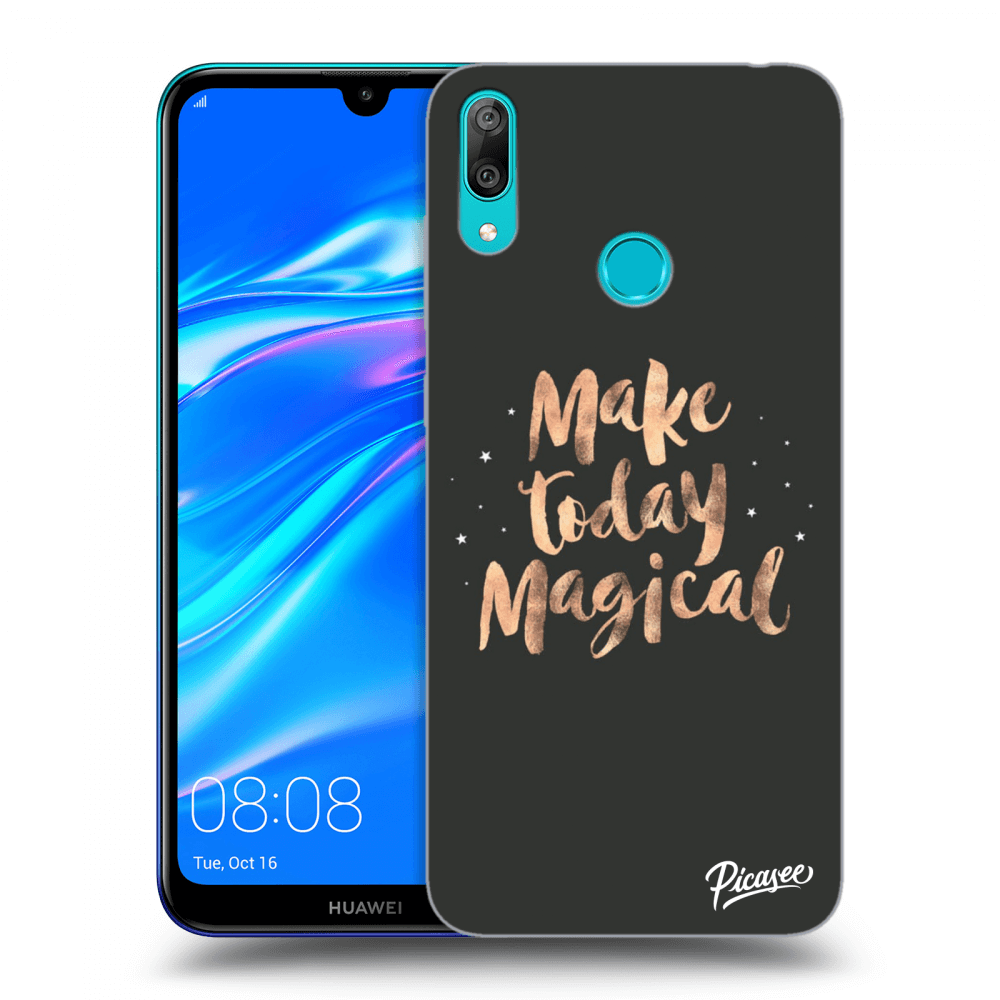 Picasee silikonový průhledný obal pro Huawei Y7 2019 - Make today Magical